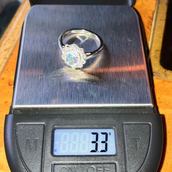 Aurora Borealis Mystic Topaz Sterling Silver Ring Size 8 - Picture 9 of 9